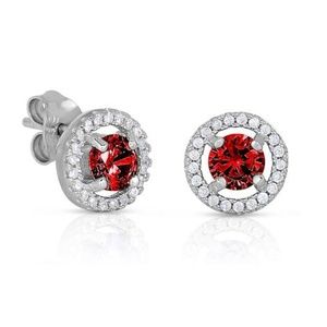 .925 STERLING SILVER JANUARY CZ BIRTHSTONE EARRING
